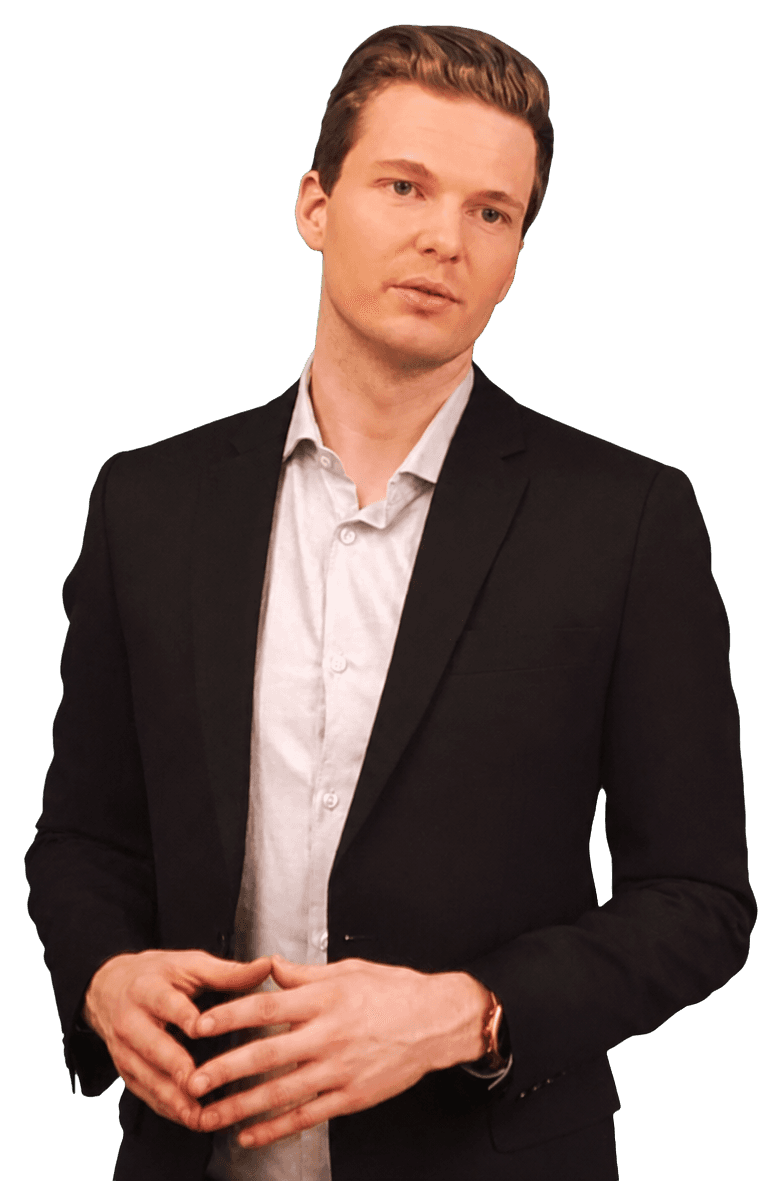 Jakob speaking during a presentation
